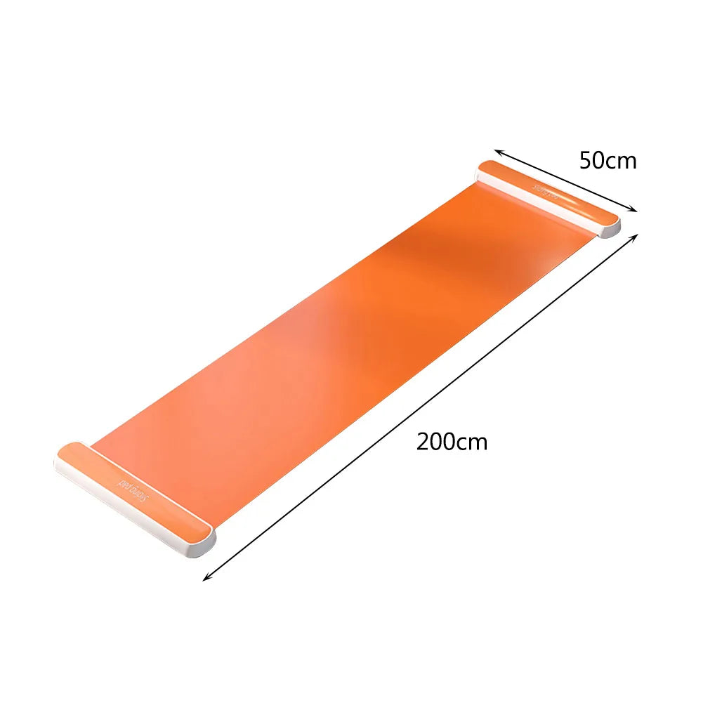 Yoga Sliding Mat Indoor Sport Fitness Glide Pilates Leg Core Training Board Mat for Ice Hockey Roller Skating Leg Exercise 200Cm