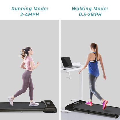 Walking Pad Treadmill, Electric Walking Treadmill Home Office, Remote Control Treadmill with 2 Modes, Workout Running Machine, Aerobic Sports Fitness Equipment Compact Treadmill