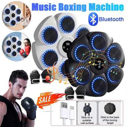 Music Boxing Machine BT Boxing Reaction Wall Mounted Target Type C Charging Boxing Training Punching Equipment for Kids Adults